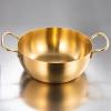 1200ml/40oz Stainless Steel Ramen Pot with Double Handle - Fast Heating Noodle Cooking Pot for Induction Cooker, Soup, Pasta, Korean Style (Golden) view 3