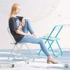Acrylic Folding Chairs, Clear Chair Foldable and Stackable, Plastic Panel & Metal Chrome Frame, Weight Capacity 440 lbs(Transparent) view 2