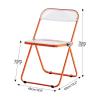Acrylic Folding Chairs, Clear Chair Foldable and Stackable, Plastic Panel & Metal Chrome Frame, Weight Capacity 440 lbs(Transparent) view 3