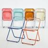 Acrylic Folding Chairs, Clear Chair Foldable and Stackable, Plastic Panel & Metal Chrome Frame, Weight Capacity 440 lbs(Transparent) view 4