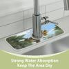 Forest Dinosaul Green Sink Mat for Kitchen Faucet Absorbent Sink Drain Mat Faucet Handle Drip Catcher Microfiber Splash guard for Kitchen Sink Area view 2