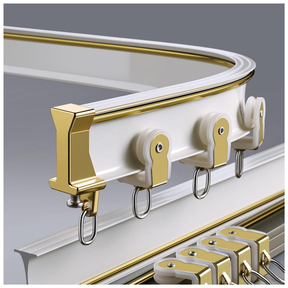 BZCKBZ Curtain Track - Flexible Bendable Tracks for Ceiling Track System - 50~600 CM Ceiling Curtain Rail - Ceiling/Wall Mounted(Ceiling White,600cm(4x150cm))