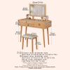BAYTEWJX Wooden Makeup Desk for Bedroom Dressing Room Dressing Table with Mirror Vanity Table Set Wooden Makeup Desk with Stool Modern Dressing Table for Bedroom Makeup Room Girls Women. view 2
