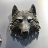 Animal Heads Wall Decor, Tiger Lion Deer Head Wall Mount, Animal Sculptures Wall Decor, Resin Animal Head Wall Hanging Decoration for Living Room Bedroom Kitchen Bar (Wolf Head) view 1
