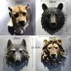 Animal Heads Wall Decor, Tiger Lion Deer Head Wall Mount, Animal Sculptures Wall Decor, Resin Animal Head Wall Hanging Decoration for Living Room Bedroom Kitchen Bar (Wolf Head) view 4