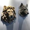 Animal Heads Wall Decor, Tiger Lion Deer Head Wall Mount, Animal Sculptures Wall Decor, Resin Animal Head Wall Hanging Decoration for Living Room Bedroom Kitchen Bar (Leopard Head) view 2