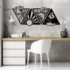 4 Elements Symbols Wall Decor, Four Elements Wall Art, Kinetic Wall Art, Fourth Element, Flower, Sun, Water, Air, Triangular Four Elements Symbols, Wall Decor Living Room (Silver, 48"x20"|121x51cm) view 2
