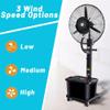 QHDPKU 26in/30in Outdoor Oscillating Misting Fan,Industrial Outdoor Spray Fan,Commercial Oscillating Pedestal Fan for Patio,Warehouse,Workshop,Factory And Basement(30inch) view 3