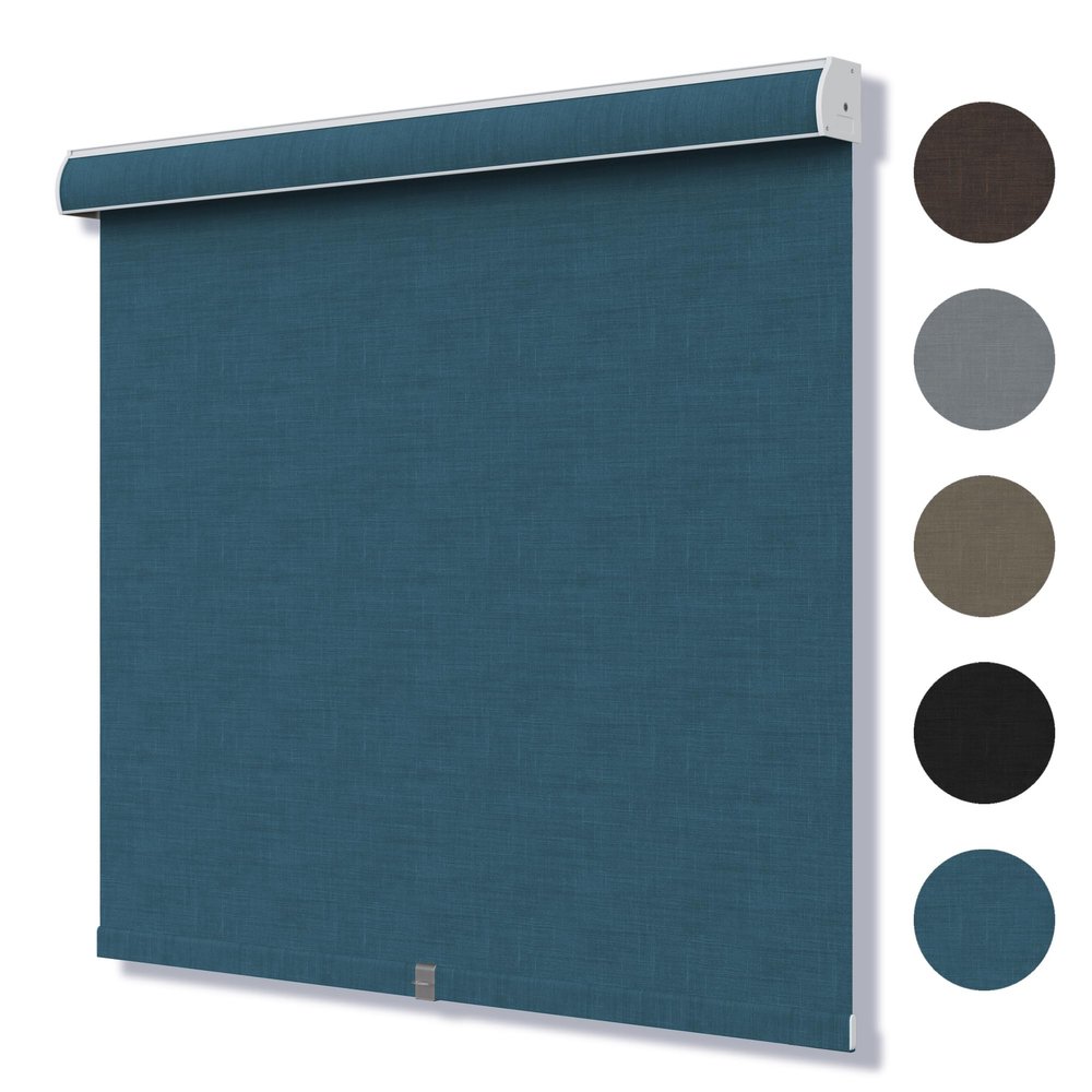 SLKWDOBD Cordless Roller Shades for Windows, Blackout Linen Roller Blinds with Thermal Insulated, Pull Down Jacquard Shades for Bedroom, Living Room, Office, Study Room (Navy, 63" W x 36" H)
