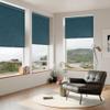 SLKWDOBD Cordless Roller Shades for Windows, Blackout Linen Roller Blinds with Thermal Insulated, Pull Down Jacquard Shades for Bedroom, Living Room, Office, Study Room (Navy, 63" W x 36" H) view 2