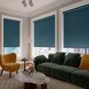 SLKWDOBD Cordless Roller Shades for Windows, Blackout Linen Roller Blinds with Thermal Insulated, Pull Down Jacquard Shades for Bedroom, Living Room, Office, Study Room (Navy, 63" W x 36" H) view 3