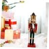 PRETYZOOM Wooden Nutcracker Tabletop Decor Creative Soldier Figure for Christmas Festive Home Decoration Xmas Party Favor for Family and Friends view 2