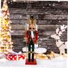 PRETYZOOM Wooden Nutcracker Tabletop Decor Creative Soldier Figure for Christmas Festive Home Decoration Xmas Party Favor for Family and Friends view 3