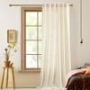Deconovo Extra Long Back Tab and Rod Pocket Sheer Curtains for Bedroom, Solid Faux Linen Textured Curtains for Living Room, 52 Inch Width Semi Transparent Curtains for Studio 1pc,52x120 Inch Brich view 1