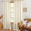 Deconovo Extra Long Back Tab and Rod Pocket Sheer Curtains for Bedroom, Solid Faux Linen Textured Curtains for Living Room, 52 Inch Width Semi Transparent Curtains for Studio 1pc,52x120 Inch Brich view 3