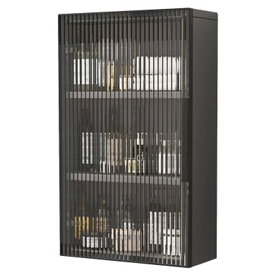 WCH Wall Cabinets Locker with Glass Door Multifunctional Multi-layer Wall Cabinet Living Room Entrance Bathroom Side Cabinet(Size:75 * 14 * 40cm,Color:Gray)