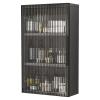 WCH Wall Cabinets Locker with Glass Door Multifunctional Multi-layer Wall Cabinet Living Room Entrance Bathroom Side Cabinet(Size:75 * 14 * 40cm,Color:Gray) view 1