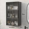 WCH Wall Cabinets Locker with Glass Door Multifunctional Multi-layer Wall Cabinet Living Room Entrance Bathroom Side Cabinet(Size:75 * 14 * 40cm,Color:Gray) view 2