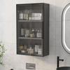WCH Wall Cabinets Locker with Glass Door Multifunctional Multi-layer Wall Cabinet Living Room Entrance Bathroom Side Cabinet(Size:75 * 14 * 40cm,Color:Gray) view 3