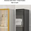 WCH Wall Cabinets Locker with Glass Door Multifunctional Multi-layer Wall Cabinet Living Room Entrance Bathroom Side Cabinet(Size:75 * 14 * 40cm,Color:Gray) view 4