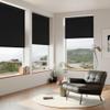 SLKWDOBD Cordless Roller Shades for Windows, Blackout Linen Roller Blinds with Thermal Insulated, Pull Down Jacquard Shades for Bedroom, Living Room, Office, Study Room (Black, 65" W x 72" H) view 2