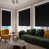 SLKWDOBD Cordless Roller Shades for Windows, Blackout Linen Roller Blinds with Thermal Insulated, Pull Down Jacquard Shades for Bedroom, Living Room, Office, Study Room (Black, 65" W x 72" H) view 3