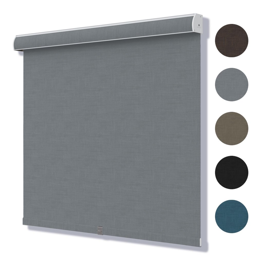 SLKWDOBD Cordless Roller Shades for Windows, Blackout Linen Roller Blinds with Thermal Insulated, Pull Down Jacquard Shades for Bedroom, Living Room, Office, Study Room (Gray, 59" W x 36" H)