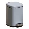 YUJUNDZSW Waste Bin Stainless Steel Step Trash Can, Round Metal Garbage Bin with Foot Pedal, Removable Inner Bucket and Handle for Living Room, Bedroom, Bathroom Rubbish Bin(Gris,6L) view 1