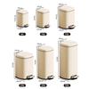YUJUNDZSW Waste Bin Stainless Steel Step Trash Can, Round Metal Garbage Bin with Foot Pedal, Removable Inner Bucket and Handle for Living Room, Bedroom, Bathroom Rubbish Bin(Gris,6L) view 2