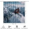 HDESDIS 4Pcs Nature Snow Forest Shower Curtain Sets with Rugs, Toilet Lid Cover and Bath Mat, Winter Mountain Snowmobile Bathroom Shower Curtains Set with 12 Hooks view 2