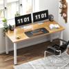 Need 54.3 Inch Large Computer Desk, Modern Simple Style Desk for Home Office, Basic Writing Table for Study Student, Teak White view 2