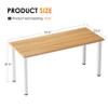 Need 54.3 Inch Large Computer Desk, Modern Simple Style Desk for Home Office, Basic Writing Table for Study Student, Teak White view 3