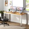 Need 54.3 Inch Large Computer Desk, Modern Simple Style Desk for Home Office, Basic Writing Table for Study Student, Teak White view 4