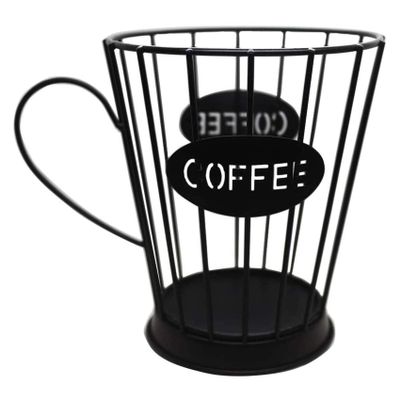 Beuiouer Coffee Pods Holder Coffee Capsules Storage Basket Kitchen Counter Storage Holders for Espresso Capsules (Small) -Black