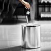 YUJUNDZSW Smart Trash Can Modern Round Trash Can, 8/12L Silver Plastic Wastebasket Open Top Garbage Container Bin for Bathrooms, Kitchen, Bedroom, Home Office Bathroom Trash Can(12L) view 3
