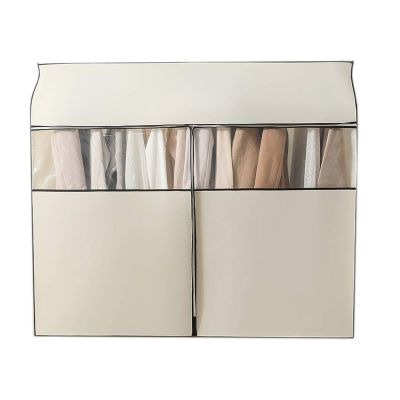 GBPLDMAQ Garment Bags for Hanging Clothes Fully Sealed, Large Hanging Clothes Bag, Garment Storage Bags with Clear Window(Beige,100x50x120cm/39x20x47in)
