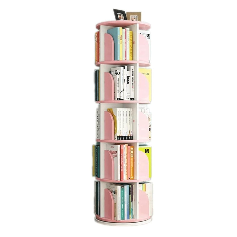 UINGBPXT Corner Bookshelf 360 Rotating Bookshelf Multi-Tier Standing Bookcase Wooden Book Rack Large Capacity Home Study Bookshelf Organizer Perfect Display