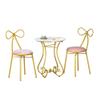 CHOLLOVA Round Dining Table Set for 2, Modern Small Round Coffee Table with 2 Cushioned Chairs for Kitchen Office Small Space Saving Space(Pink,Large) view 1