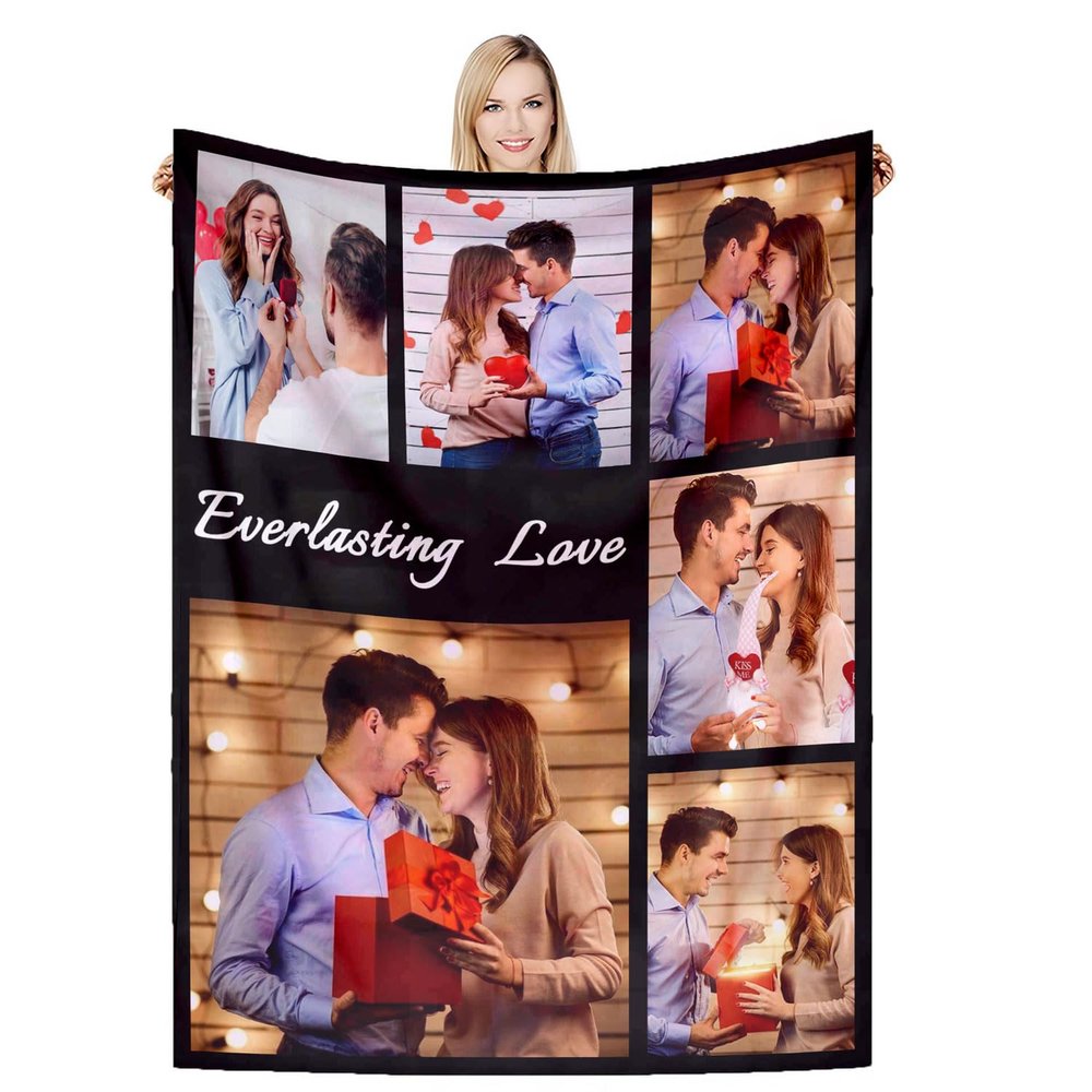 DSSHENGDS Best Mum GiftsPersonalised Blankets for BirthdayPersonalised Couples BlanketPersonalised Photo Gifts for Mum Girlfriend Her Him Anniversary Christmas-F-100 * 130