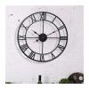 HCANte Wallclock Wall Clock,40/47CM Nordic Metal Roman Numeral Wall Clocks Retro Iron Round Face Black Gold Large Outdoor Garden Clock Home Decoration Wall Clocks(A,47 CM) view 2