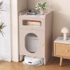 ZAQYCM Mobile Storage Cabinet for Self-Emptying Robot Vacuum and Mop, Home Office Living Room Garage Corner Hidden Robot Vacuum Stand, Wood Accent End Table with Wheels(Champagne,50x40x93cm) view 1