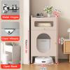 ZAQYCM Mobile Storage Cabinet for Self-Emptying Robot Vacuum and Mop, Home Office Living Room Garage Corner Hidden Robot Vacuum Stand, Wood Accent End Table with Wheels(Champagne,50x40x93cm) view 2