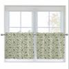 Autumn Leaves Kitchen Curtain 36 Inch Length Small Short Cafe Tiers Curtains Drape, Fall Vintage Farmhouse Eucalyptus Plant 2 Panel Window Treatment Rod Pocket Drapery Panels Curtains, 55x36 view 1