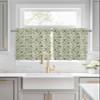 Autumn Leaves Kitchen Curtain 36 Inch Length Small Short Cafe Tiers Curtains Drape, Fall Vintage Farmhouse Eucalyptus Plant 2 Panel Window Treatment Rod Pocket Drapery Panels Curtains, 55x36 view 2