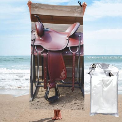 ZhongGuo Microfiber Horse Saddle with a Cowboy Hat Wild Printed Beach Towels,Quick Dry Super Absorbent Beach Pool Towel Oversized Sand Free
