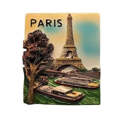 Paris, France Souvenir Handmade Polyresin Magnetic Sticker for Home & Kitchen Decoration, Refrigerator Collection