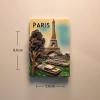 Paris, France Souvenir Handmade Polyresin Magnetic Sticker for Home & Kitchen Decoration, Refrigerator Collection view 3