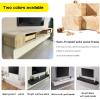 Floating TV Stand, Glossy Wall Mounted TV Shelf, Modern Entertainment Center with Storage TV Cabinet Media Console Table for Living Room(White,120CM) view 2