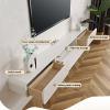 Floating TV Stand, Glossy Wall Mounted TV Shelf, Modern Entertainment Center with Storage TV Cabinet Media Console Table for Living Room(White,120CM) view 3