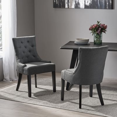1-CHENEY DINING CHAIR - KD MP2(set of 2),Dark Gray Seating for Dining 30.25x23.25x23(LxWxH)-49.93KG